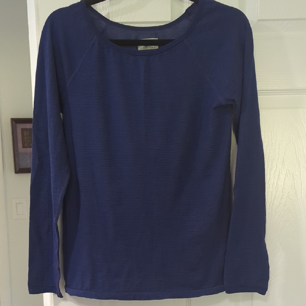 EUC Athlelta Wool Blend Blue Women's Long Sleeve Performance Large Top
